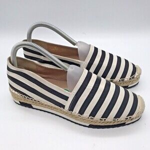 Diane von Furstenberg Striped Black & white Espadrille Women's 8M Slip On Flats